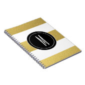 GOLD FOIL STRIPES | ZWARTE MONOGRAM NOTITIEBOEK (Rechterzijde)