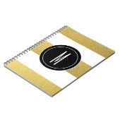 GOLD FOIL STRIPES | ZWARTE MONOGRAM NOTITIEBOEK (Linkerzijde)