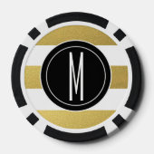 GOLD FOIL STRIPES | ZWARTE MONOGRAM POKERCHIPS (Achterkant)