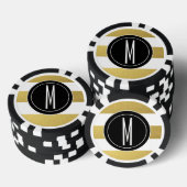 GOLD FOIL STRIPES | ZWARTE MONOGRAM POKERCHIPS (Opstapeling)