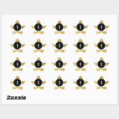 GOLD FOIL STRIPES | ZWARTE MONOGRAM STER STICKER (Vel)