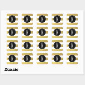 GOLD FOIL STRIPES | ZWARTE MONOGRAM VIERKANTE STICKER (Vel)