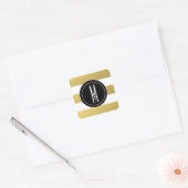 GOLD FOIL STRIPES | ZWARTE MONOGRAM VIERKANTE STICKER (Envelop)