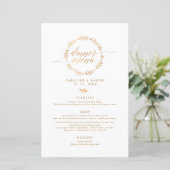 Gold Foil Stylish Calligraphy Wedding Menu (Staand voorkant)