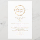 Gold Foil Stylish Calligraphy Wedding Menu (Voorkant)