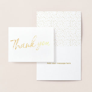 Gold Foil Stylish Lettered Wedding Hartelijk dank Folie Kaarten
