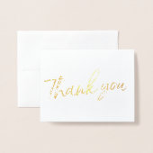 Gold Foil Stylish Lettered Wedding Hartelijk dank Folie Kaarten (Voorkant met envelop)