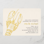 Gold Foil Summer Lobster Bake Party Invitation Folie Uitnodiging (Voorkant)