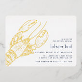 Gold Foil Summer Lobster Boil Party Folie Uitnodiging (Voorkant)