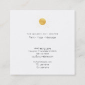 ~ Gold Foil Sun en Golden Rays Spiritueel Center Vierkante Visitekaartje (Achterkant)