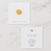 ~ Gold Foil Sun en Golden Rays Spiritueel Center Vierkante Visitekaartje (Voorkant / Achterkant)