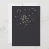 Gold foil Sun en Moon Wedding Invitation Kaart (Achterkant)