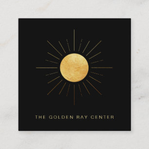 *~* Gold Foil Sun Golden Rays die Yoga Center gene Vierkante Visitekaartje