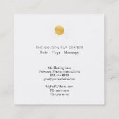 *~* Gold Foil Sun Golden Rays die Yoga Center gene Vierkante Visitekaartje (Achterkant)