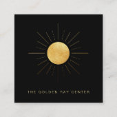 *~* Gold Foil Sun Golden Rays die Yoga Center gene Vierkante Visitekaartje (Voorkant)