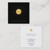 *~* Gold Foil Sun Golden Rays die Yoga Center gene Vierkante Visitekaartje (Voorkant / Achterkant)
