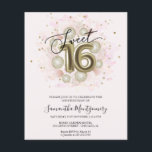 Gold Foil Sweet 16-Bday Balloons Budget Invitation<br><div class="desc">Laat je vrienden hun kalenders voor je speciale dag markeren met deze mooie, stoffige blauwe Sweet 16 uitnodigingen. Elke uitnodiging bevat een feestelijk ontwerp met prachtige ballonnen, ideaal om de stemming te bepalen voor een dag van plezier en viering. Of je nu van plan bent een grote ballroom gala te...</div>