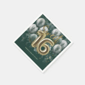 Gold Foil Sweet 16 Bday Balloons Emerald Green Servet (Hoek)