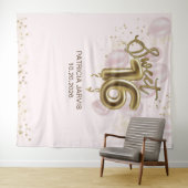 Gold Foil Sweet 16 Bday Balloons Roze achtergrondd Wandkleed (In Situ (horizontaal))