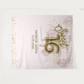 Gold Foil Sweet 16 Bday Balloons Roze achtergrondd Wandkleed (Voorkant (horizontaal))