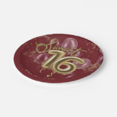 Gold Foil Sweet 16 Birthday Balloons Burgundy Papieren Bordje (Gekanteld)