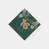 Gold Foil Sweet 16 Birthday Balloons Party Green Servet (Hoek)