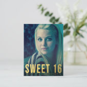 Gold Foil Sweet 16 Party Foto Briefkaart (Staand voorkant)