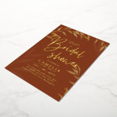 Gold Foil Terracotta leest VRIJGEZELLENFEEST QR-co Folie Uitnodiging (Gedraaid)