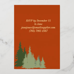 Gold Foil Terracotta Pine Tree Kerstfeest Folie Uitnodiging