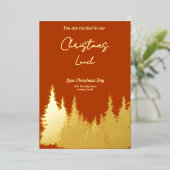 Gold Foil Terracotta Pine Tree Kerstfeest Folie Uitnodiging (Staand Voorkant)