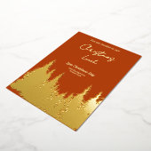 Gold Foil Terracotta Pine Tree Kerstfeest Folie Uitnodiging (Gedraaid)