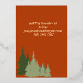 Gold Foil Terracotta Pine Tree Kerstfeest Folie Uitnodiging (Achterkant)