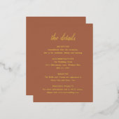 Gold Foil Terracotta Wedding Enclosure Card Folie Uitnodiging Briefkaart (Voorkant / Achterkant)