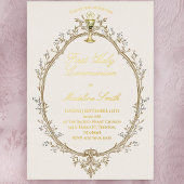 gold foil text first communion beige frame folie uitnodiging