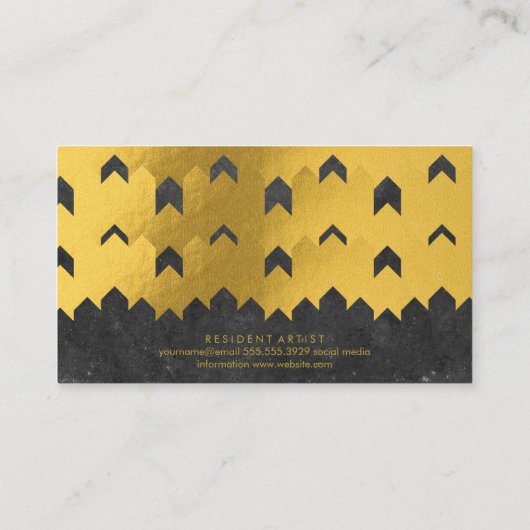 Gold Foil textuur | Lux-vormen | Leisteen Visitekaartje (Achterkant)