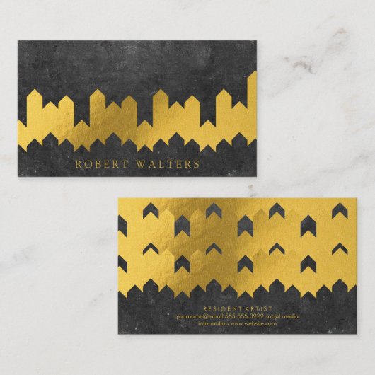 Gold Foil textuur | Lux-vormen | Leisteen Visitekaartje (Voorkant / Achterkant)