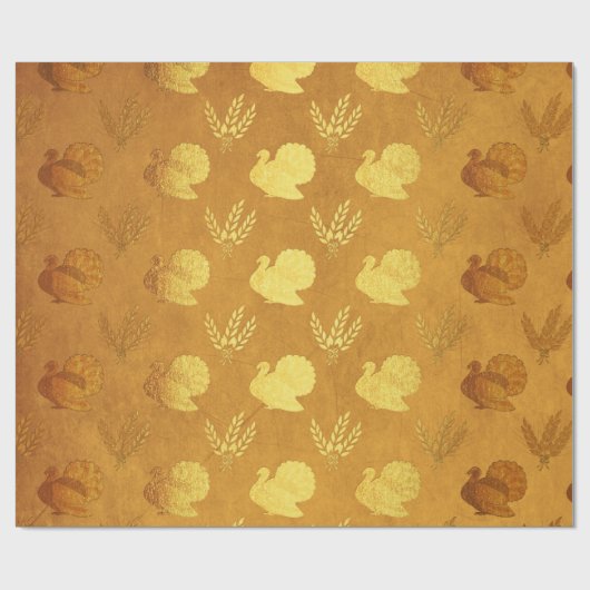 Gold Foil Thanksgiving Cadeaupapier (Vlak)