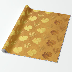 Gold Foil Thanksgiving Cadeaupapier