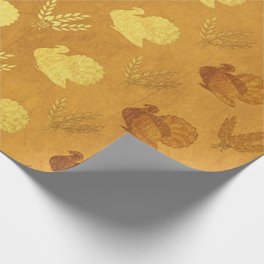 Gold Foil Thanksgiving Cadeaupapier (Hoek)