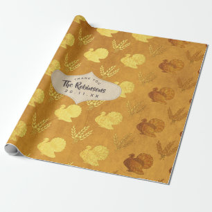 Gold Foil Thanksgiving Cadeaupapier