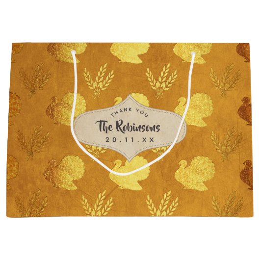 Gold Foil Thanksgiving Groot Cadeauzakje (Voorkant)
