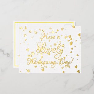 Gold Foil Thanksgiving Party Invitation Folie Uitnodiging Briefkaart