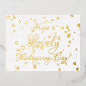 Gold Foil Thanksgiving Party Invitation Folie Uitnodiging Briefkaart (Voorkant)