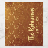 Gold Foil Thanksgiving Wijn Etiket (Enkel label)