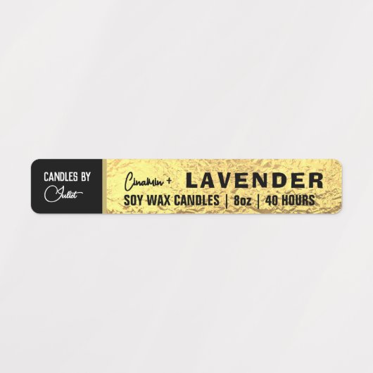 Gold Foil Thin Candle Label (Design 1)