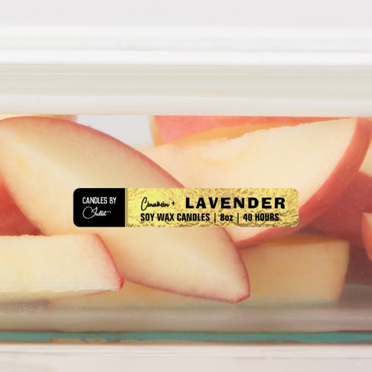 Gold Foil Thin Candle Label (Aangebracht)