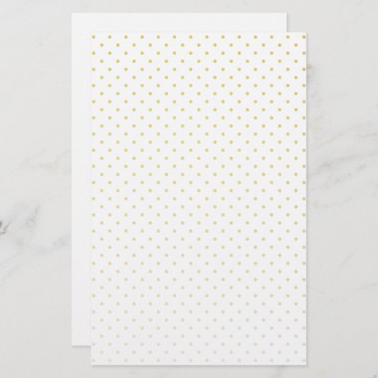 Gold Foil Tiny Polkadots Pattern Briefpapier (Voorkant / Achterkant)