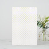 Gold Foil Tiny Polkadots Pattern Briefpapier (Staand voorkant)