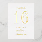 Gold Foil Traditional Wedding Table Numbers Folie Uitnodiging (Voorkant)