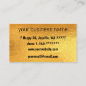 Gold Foil Trendy Classic Rich Chic Glam Luxury Visitekaartje (Achterkant)